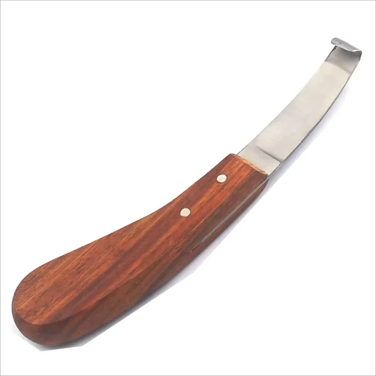 Hoof Knife Left Hand wooden Handle