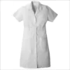 Women's Short Sleeve Button Front Scrub Dress , White XL surgivet