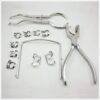 Dental Rubber Dam Puncher Clamps Forceps Set 12 pcs